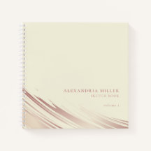 モダンベージュ色&ピンクスケッパーソナライズされたチブック