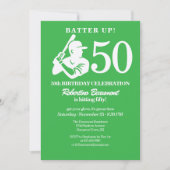 モダンベースボールプレーヤー メンズ 50歳の誕生日 招待状 (正面)