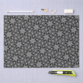 モダンペイズリーパタカッコいいーン白黒フローラ 薄葉紙 (クラフト)