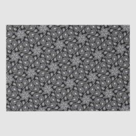 モダンペイズリーパタカッコいいーン白黒フローラ 薄葉紙