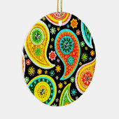 モダンペイズリーパターン – ダイヤモンドスタッド セラミックオーナメント (右)