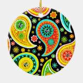 モダンペイズリーパターン – ダイヤモンドスタッド セラミックオーナメント (裏面)
