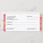 モダンペイズリーブティックスタイルギフト券 (裏面)