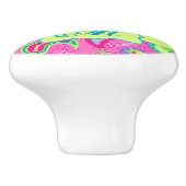 モダンペイズリーホットピンクモノグラパーソナライズされたム セラミックノブ (側面)