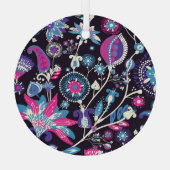 モダンペイズリー:伝統的東洋模様。 ガラスオーナメント (裏面)