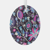 モダンペイズリー:伝統的東洋模様。 ガラスオーナメント (正面右)