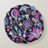 モダンペイズリー:伝統的東洋模様。 ラウンドクッション (裏面)