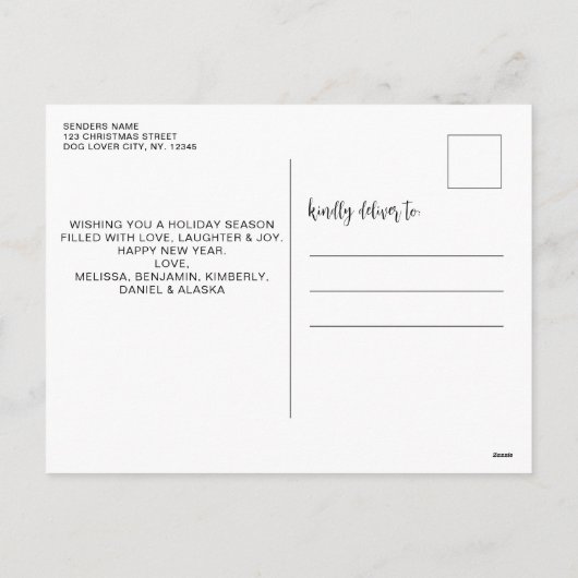 モダンペットの写真を定義おもしろいすいけなる シーズンポストカード (裏面)