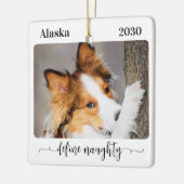 モダンペットの写真を定義おもしろいすいけなる セラミックオーナメント (左)