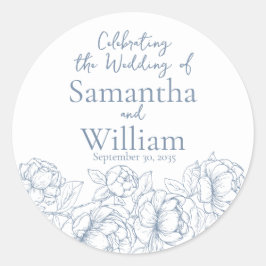 モダンペリウィンクルブルーボホフローラ結婚ズ ラウンドシール