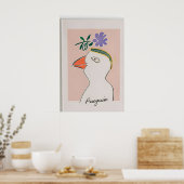 モダンペンギンイラストプリント – 託児所の壁 ポスター (キッチン)
