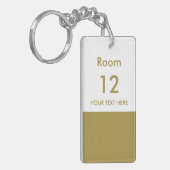 モダンホテルロッジリゾカスタムート金ゴールドホワイト キーホルダー (正面左)