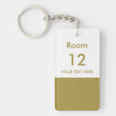 モダンホテルロッジリゾカスタムート金ゴールドホワイト キーホルダー (正面)