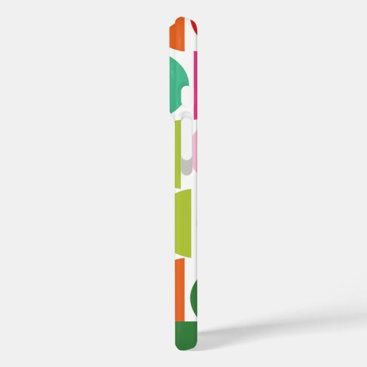 モダンホリデーグリーンピンクジオメトパーソナライズされたリ Case-Mate iPhoneケース (裏面 / 左)