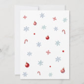 モダンホリデーパーティーかわいいペンギンクリスマス 招待状 (裏面)