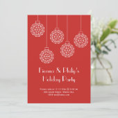 モダンホリデーパーティーレッド 招待状 (スタンド正面)