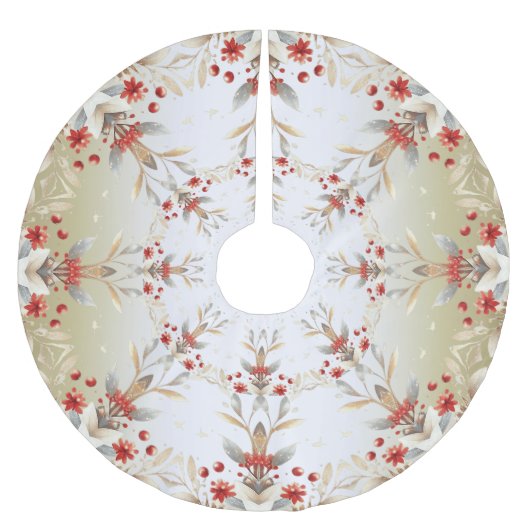 モダンホリデーフラワーズツリースカート ブラッシュドポリエステルツリースカート (正面)