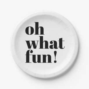 モダンホリデーミニマルおもしろいタイポグラフィ ペーパープレート