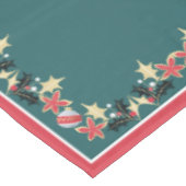 モダンホリデーレッド金ゴールド&シルバーオーナメントティール（緑がかった色） テーブルクロス (アングル)