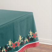 モダンホリデーレッド金ゴールド&シルバーオーナメントティール（緑がかった色） テーブルクロス (インサイチュ)