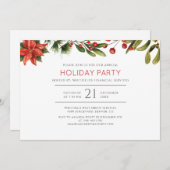 モダンホリデー企業クリスマスパーティー 招待状 (正面/裏面)