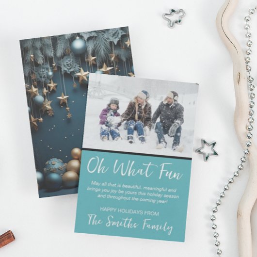 モダンホリデー家族写真 シーズンカード