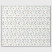 モダンホリデー クリスマスのグリーンと赤い実 ラッピングペーパー (フラット)