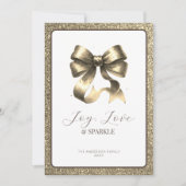 モダンホリデー ゴールドリボン ホリデー年賀状 シーズンカード (正面)