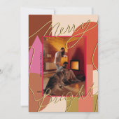 モダンホリデー メリー ブライト あなたの写真 ジオメトリック (正面)