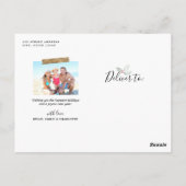 モダンホリーデー ゴールドジオフォトフレーム | ホリデーカード ポストカード (裏面)