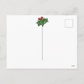 モダンホリーリーフの実のクリスマステンプレート シーズンポストカード (裏面)