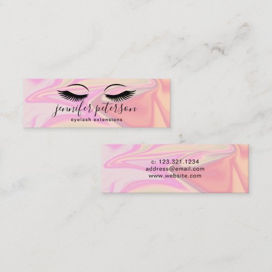 モダンホロエレガントグラフィックまつげ スキニー名刺 (正面/裏面)