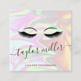 モダンホロエレガントグラフィックまつげ スクエア名刺