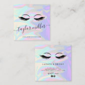 モダンホロエレガントグラフィックまつげ スクエア名刺 (正面/裏面)