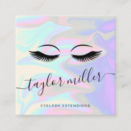 モダンホロエレガントグラフィックまつげ スクエア名刺