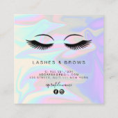 モダンホロエレガントグラフィックまつげ スクエア名刺 (裏面)