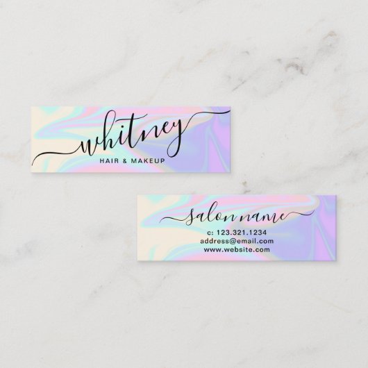 モダンホログエレガントラフィック化粧 スキニー名刺 (正面/裏面)