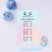 モダンホログラフィックアイラッシュサロンサービスリスト チラシ (シングル)