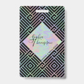 モダンホログラフィックシンメトリーパターン - バッジ (裏面)