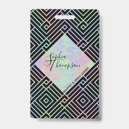 モダンホログラフィックシンメトリーパターン - バッジ