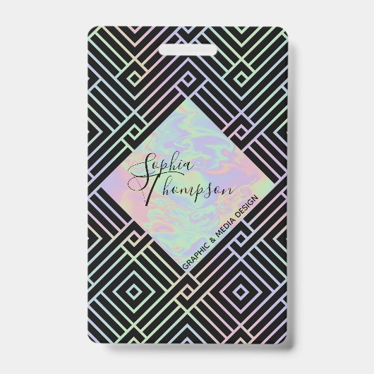 モダンホログラフィックシンメトリーパターン - バッジ (表面)