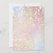 モダンホログラフィックスパークリンググリッターカリグラフィー 招待状 (裏面)