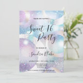 モダンホログラフィックホイルサークルホログラフ 招待状 (スタンド正面)