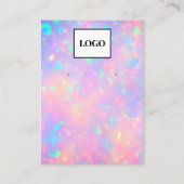 モダンホログラフィフェイクック追加ロゴのイヤリングカード 名刺 (正面)