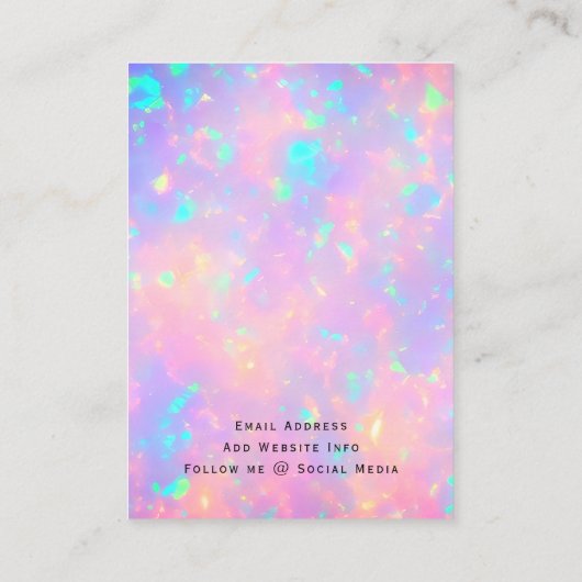 モダンホログラフィフェイクック追加ロゴのイヤリングカード 名刺 (裏面)