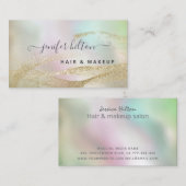 モダンホログラフィ金ゴールド抽象芸術署名 名刺 (正面/裏面)