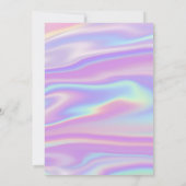 モダンホログラフガーリートレンディー誕生日招待状 招待状 (裏面)