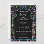 モダンホログラムオーナメント インドのスイート16 招待状 (正面)