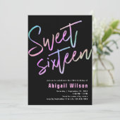 モダンホロフガーリーsweet sixteen誕生日 招待状 (スタンド正面)