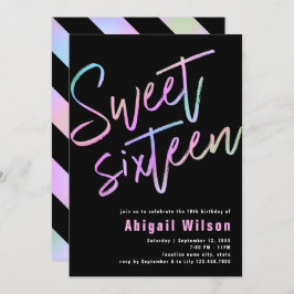 モダンホロフガーリーsweet sixteen誕生日 招待状